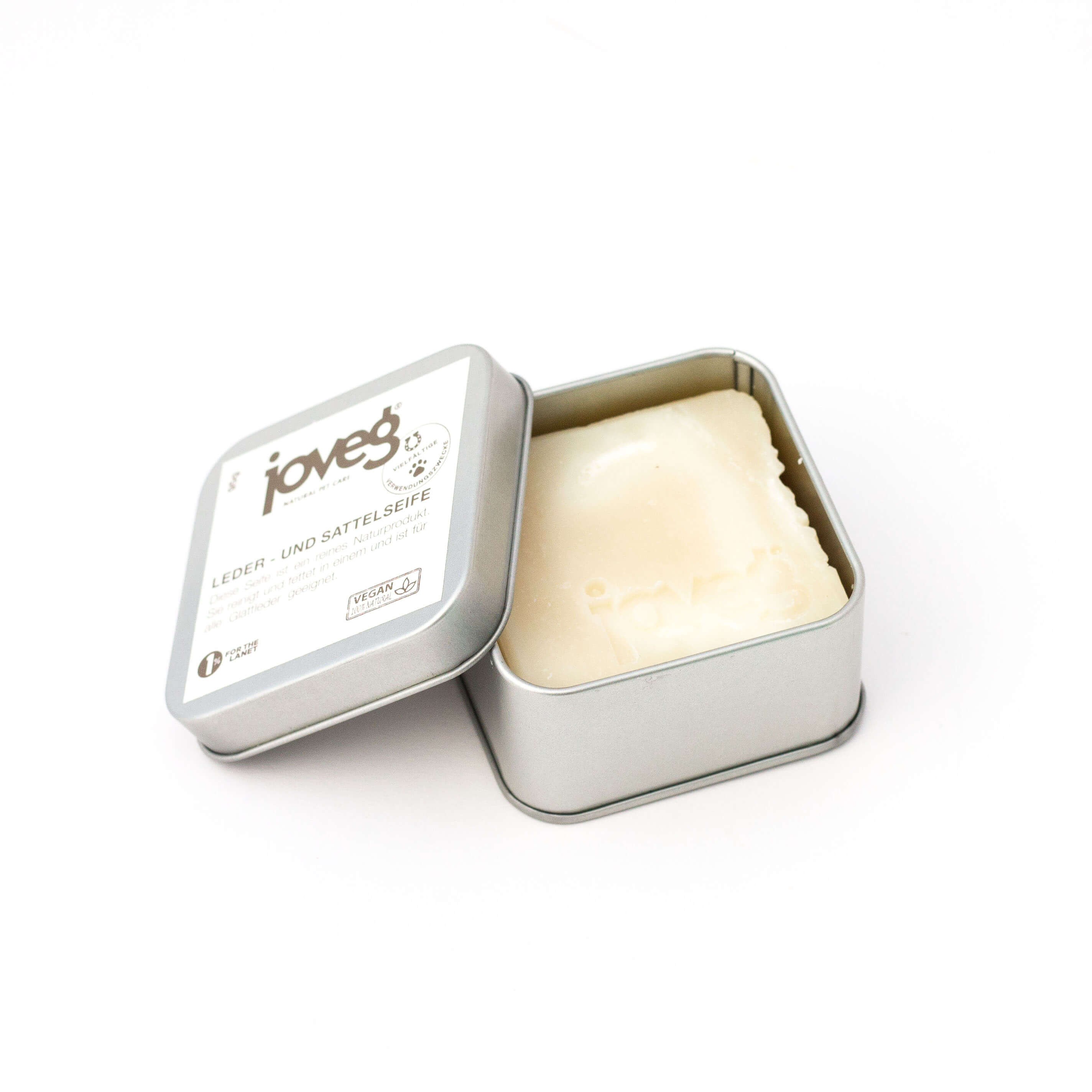 Lederseife in einer Aludose mit Deckel